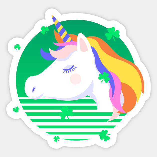 Unicorn St Patrick's Day Sticker by razlanisme